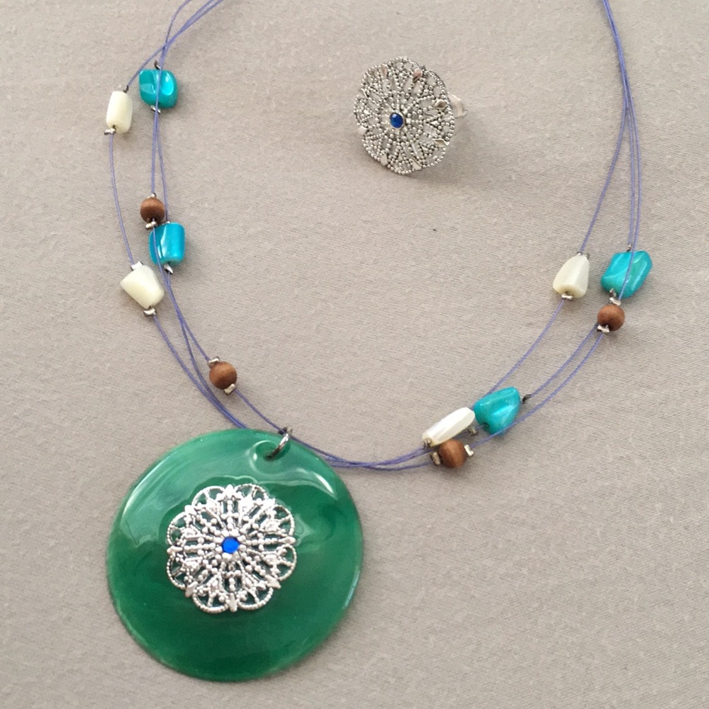 Set of necklaces and ring